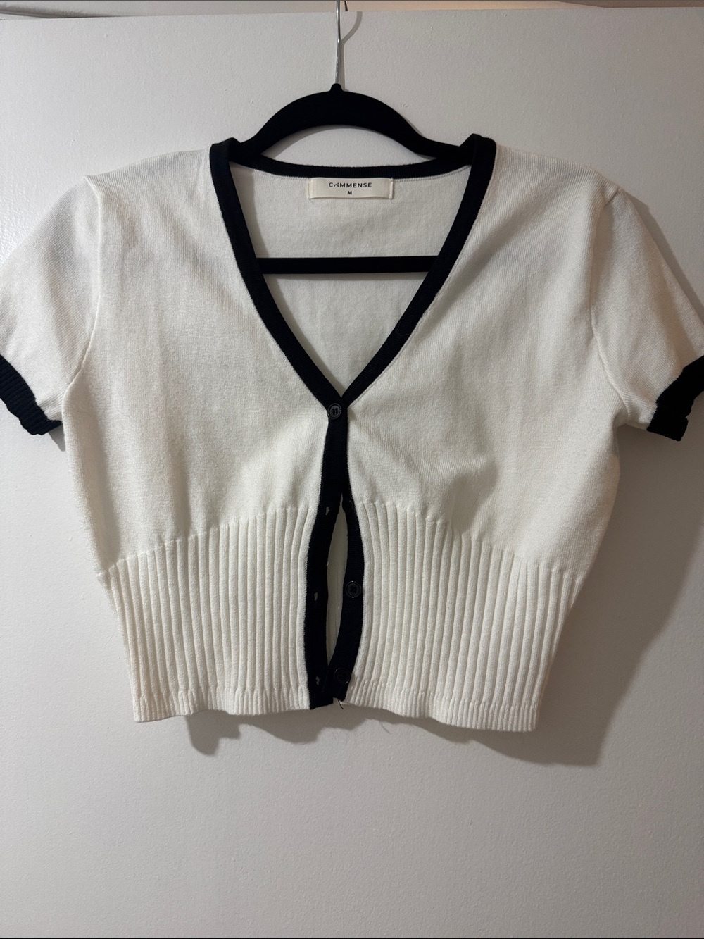 Commense Black and White Two-Tone Sweater Skirt and Sweater Top Set - Picture 6 of 6